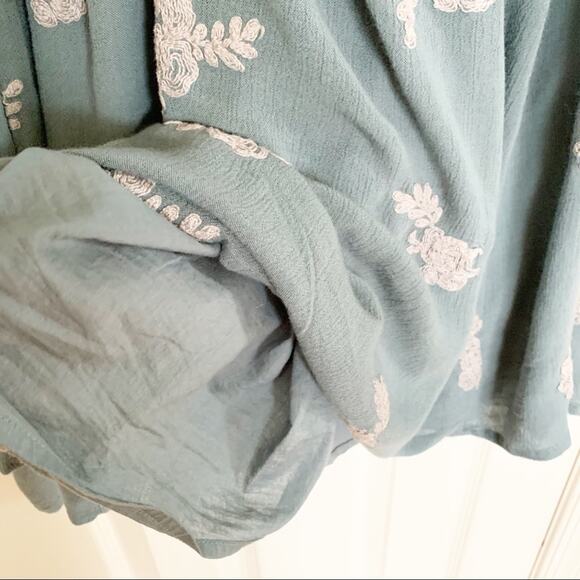 Free People Misty Green Emma Embroidered Dress M - Picture 5 of 8